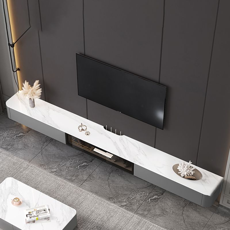 Glam Stone TV Console Wall-mounted Media Console TV Stand for Living Room