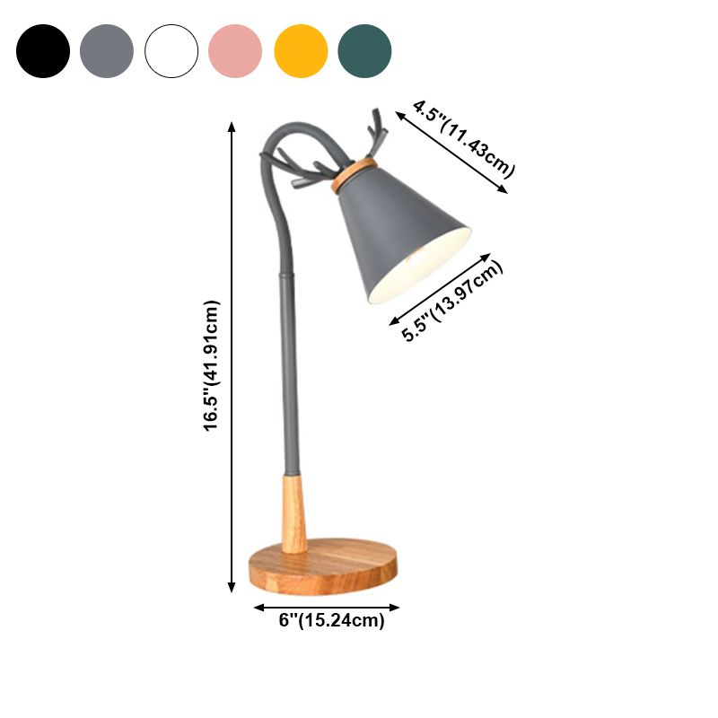 Moderne Geweih Tischlampe Bunte einleichte Schreibtischlampe mit Holz für Schlafzimmer