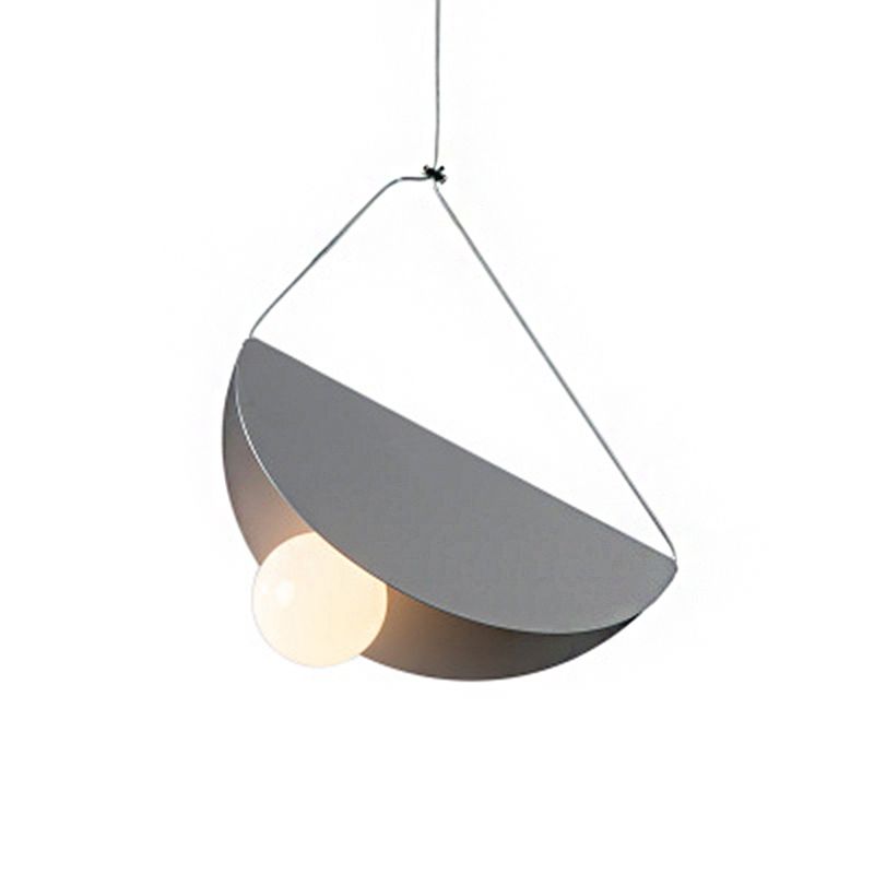 Nordic Style Suspension Light Fold Circle 1 Head Metal Pendant Light for Corridor Cafe