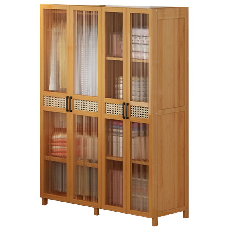 Freestanding Wood Wardrobe Modern Wardrobe with Legs and Shelves