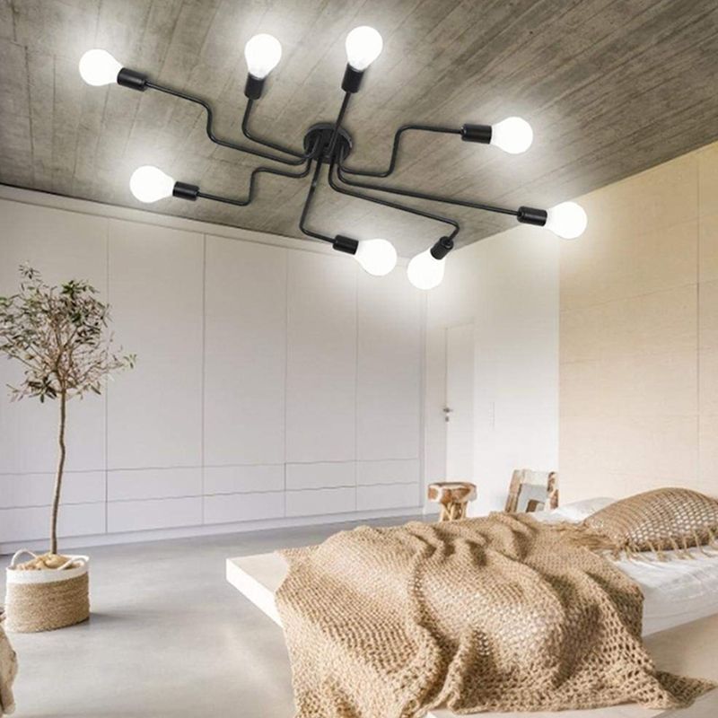 Sputnik Design Metal Semi Flush Mount Aitura del soffitto Soggio