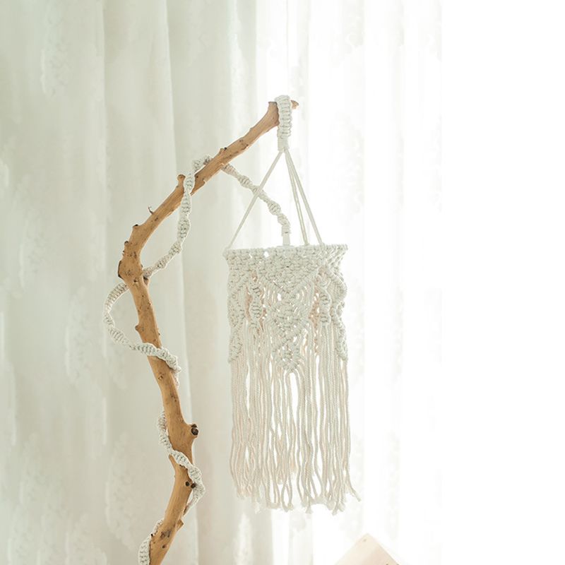 Riflettimento in tessuto bianco intrecciata Cullazione classica corda di canapa 1 soggiorno sospeso il soffitto lampada a soffitto