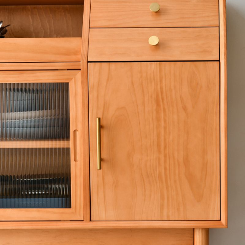 Modern Buffet Sideboard Solid Wood Side Board with Cabinets and Drawers