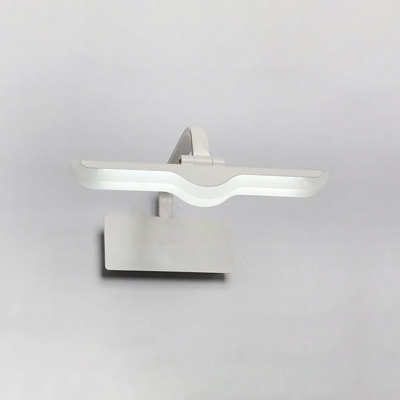 Metal Linear Vanity Wall Lights Contemporary 1 Light Vanity Lighting Fixtures in White