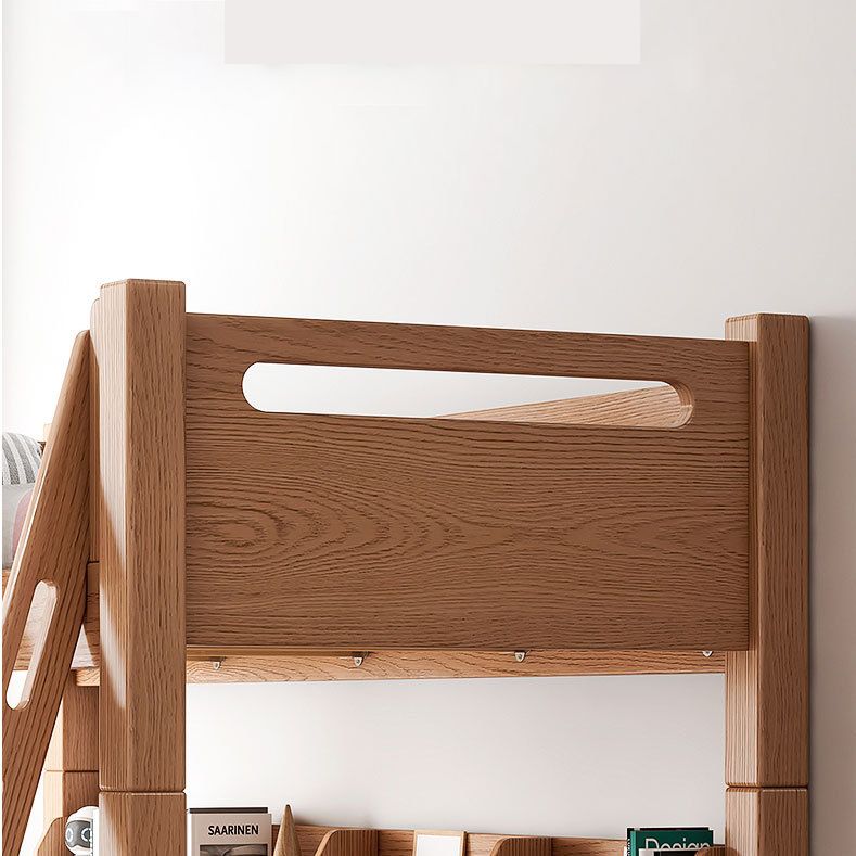 Scandinavian Standard Bunk Bed in Rubberwood 66.93" High Natural Bed