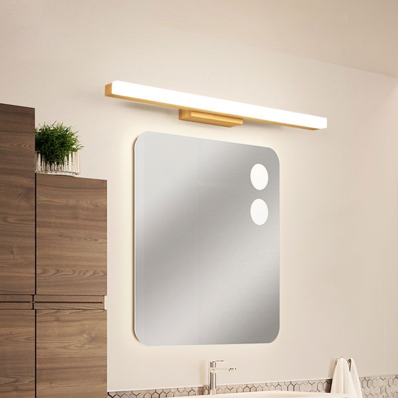 Rectangular Vanity Wall Light Nordic Minimalist Style Wood Single Vanity Light