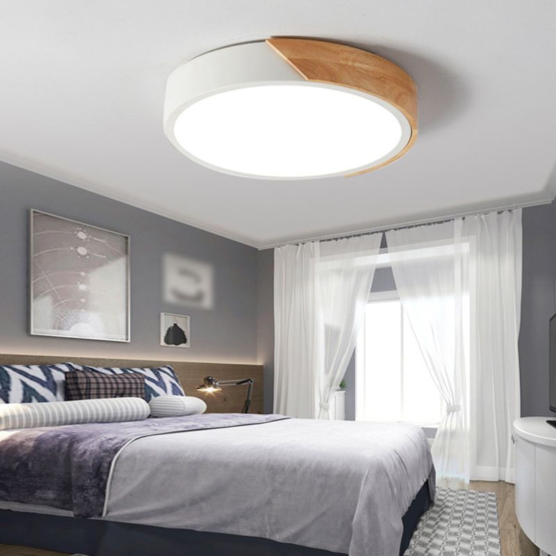 Metal Round Shape Flush Mount Light Modern Style 1 Light Flush Mount Lighting Fixtures