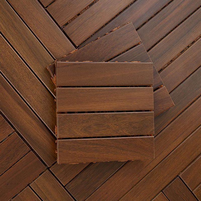 Smooth Teak Floor Tile Water Resistant Click Lock Wooden Floor for Living Room