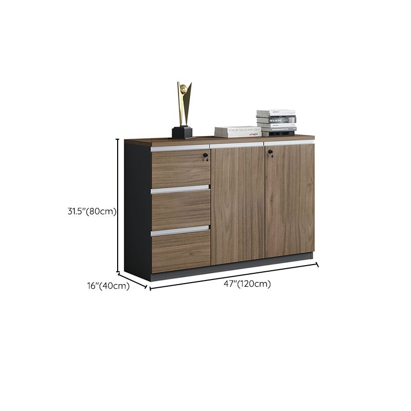 Nordic Style Lateral File Cabinet Wood File Cabinet with Locking Storage