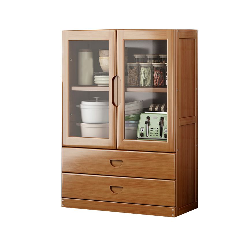 Contemporary Sideboard Table Bamboo Sideboard Cabinet with Doors for Kitchen