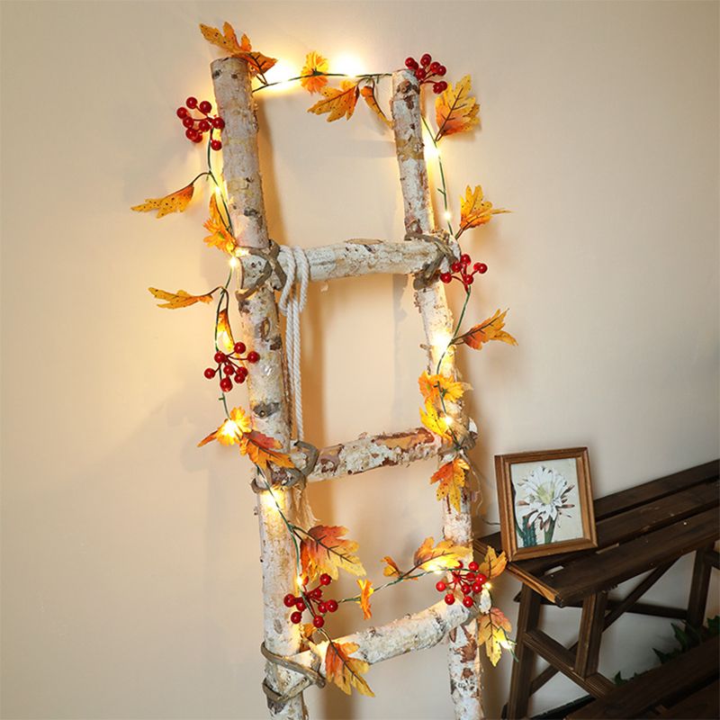 Maple Leaf Cherry Lamp String Decorative Plastic 20 Bulbs 2M Bedroom LED Christmas Light in Green/Gold/Red