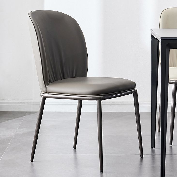 Modern Style Chairs Armless Chair for Kitchen with Metal Legs