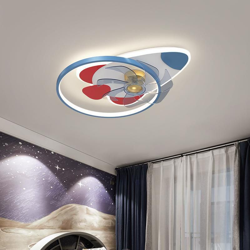 Modern Single Polished Ceiling Fan Lamp Unique Ceiling Fan Light for Dining Room