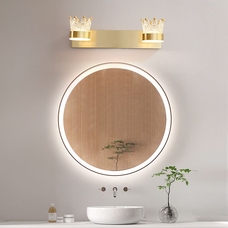 Nordic Style Vanity Light Crown Shape Vanity Lamp with Acrylic Shade for Shower Room