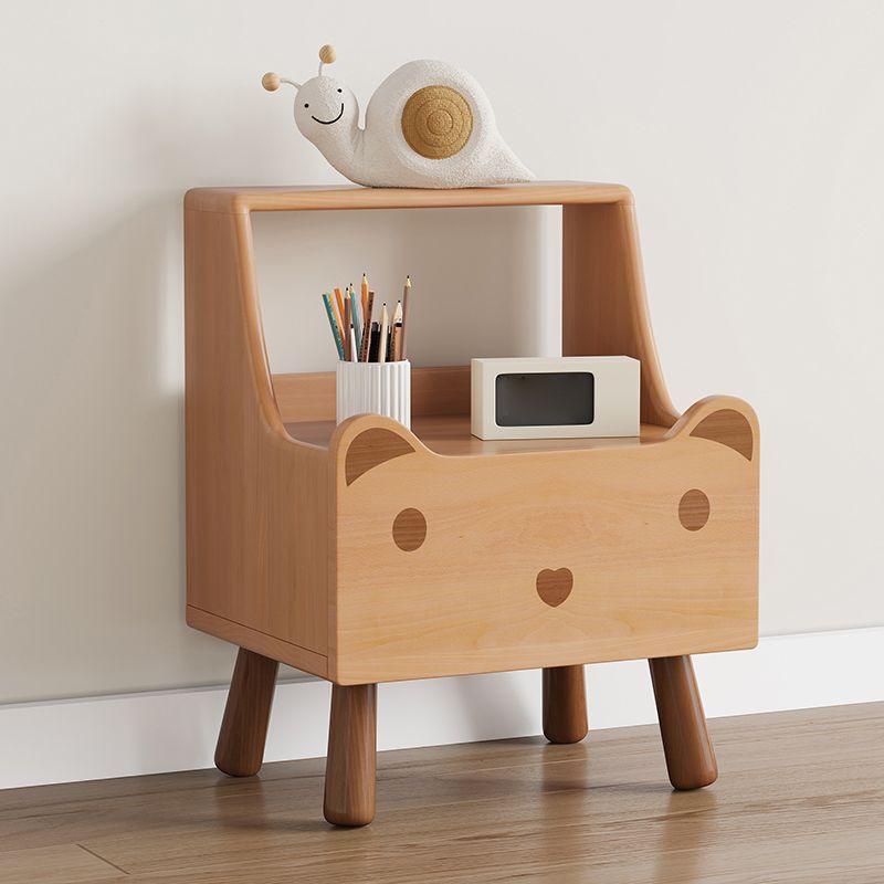 1 Drawer Standard Nightstand Solid Wood Animal Theme Kids Bedside Table