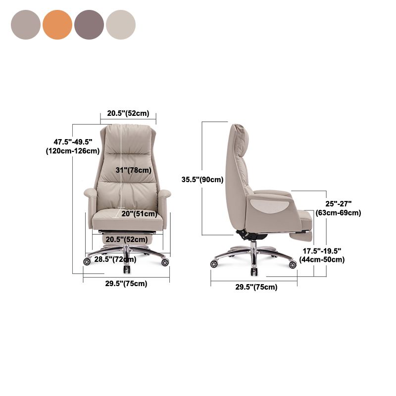 Modern Leather Executive Office Chair High Back Upholstered Desk Chair with Footrest