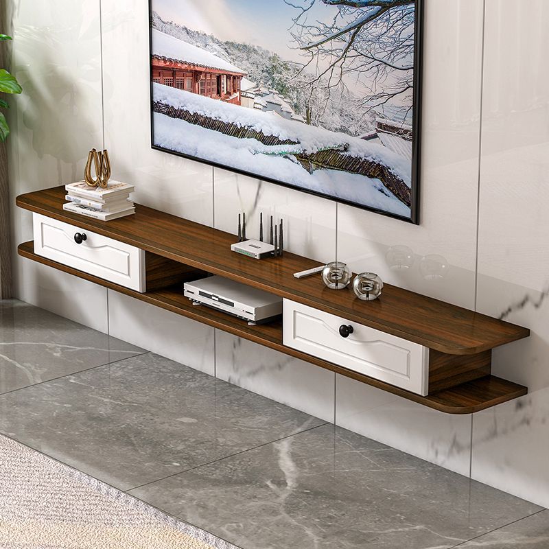 Scandinavian Wall-mounted TV Stand Faux Wood and Solid Wood TV Cabinet