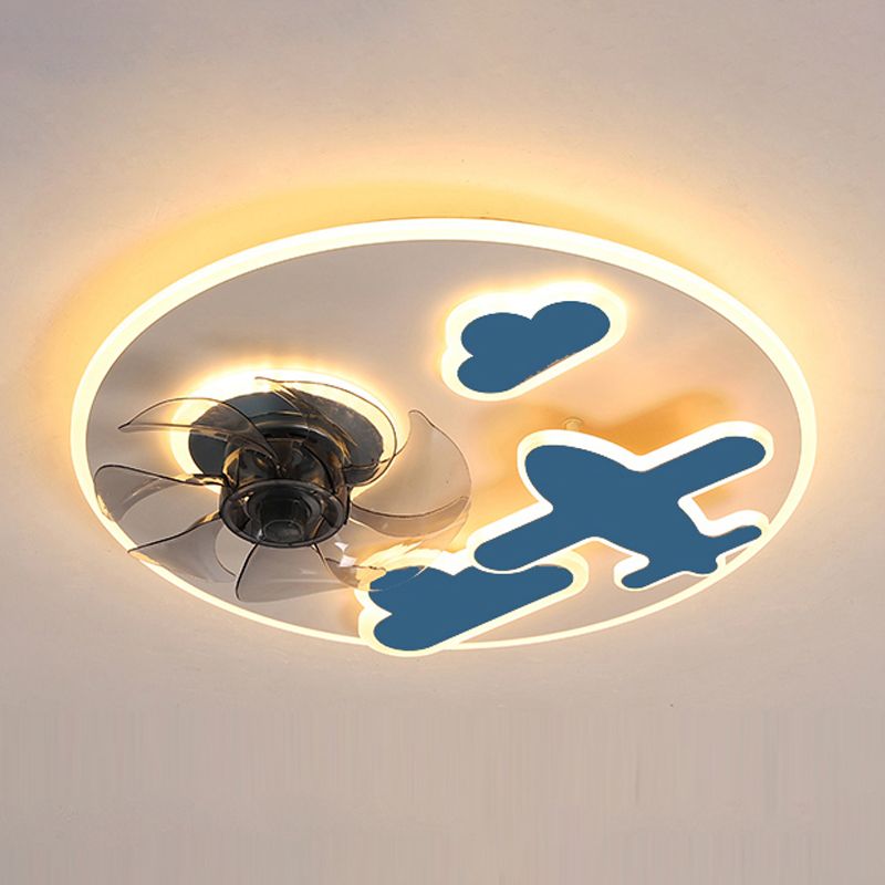 Metal Geometric Ceiling Fan Lights Modern Style Multi Lights Flush Mount Lamps