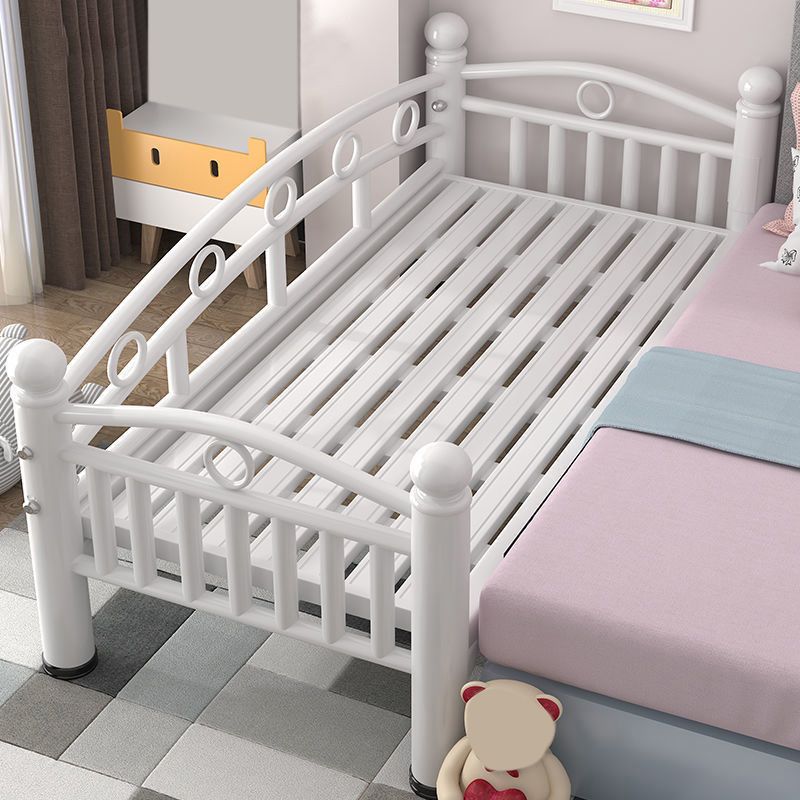 Contemporary Metal Standard Bed Open-Frame with Guardrail Kids Bed