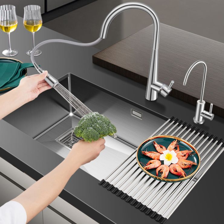 Contemporary Style Kitchen Sink Stainless Steel 1 Holes Undermount Kitchen Sink