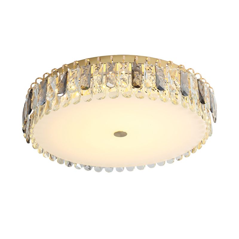 Modern Ceiling Light 1-Light LED Ceiling Mount Light with Crystal Shade for Living Room