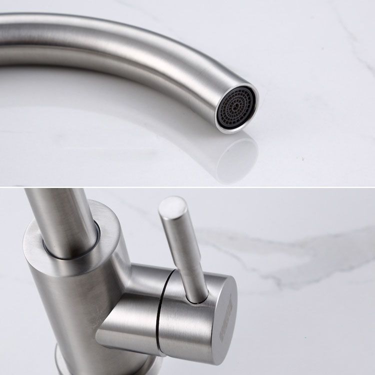 Modern 1-Handle Faucets 304 Stainless Steel with Water Dispenser Standard Kitchen Faucets