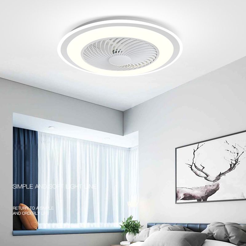 Metal Ceiling Fan Light Modern Style 2 Light Ceiling Fan Light for Bedroom