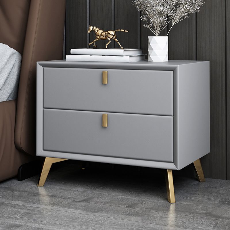 Two - Drawer Nightstand 18-inch Modern Solid Wood Bedside Cabinet