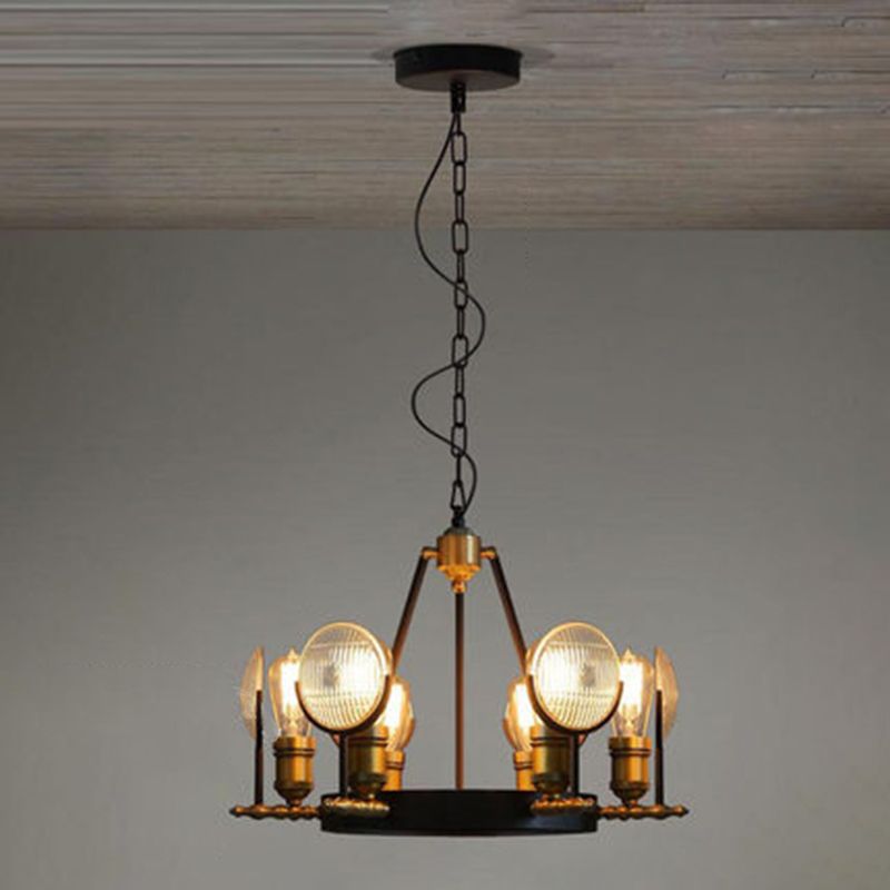 Vintage Black Hanging Ceiling Lights Metal Pendant Chandelier for Dining Room