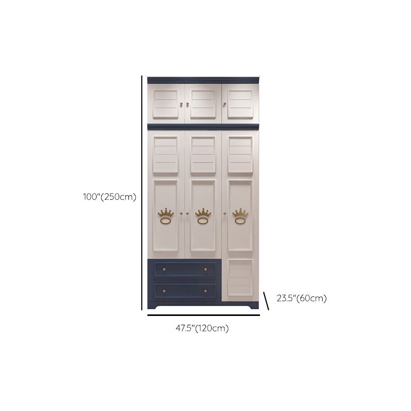 Manufactured Wooden Kids Closet Modern Style Bedroom Wardrobe Closet with Drawers