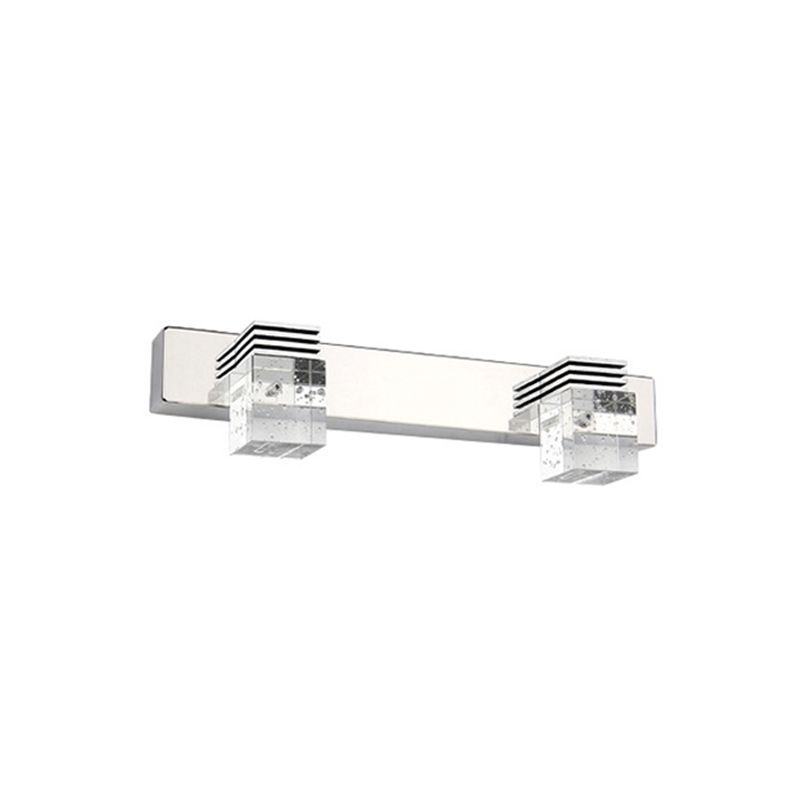 Luz de tocador de acero inoxidable lámpara de tocador de estilo moderno sombra de cristal de burbuja iluminación de pared