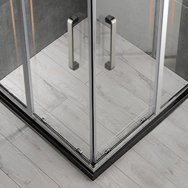 Double Sliding Shower Kit Semi-Frameless Corner Tempered Glass Shower Kit