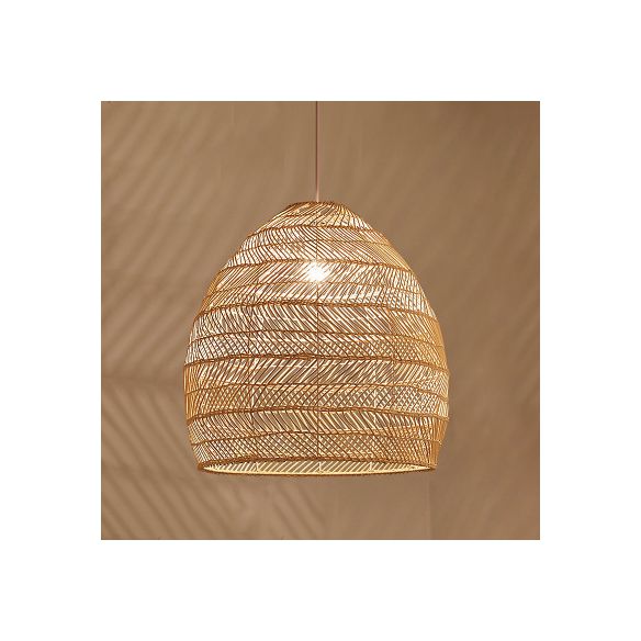 MODERNA SOSPENSIONE MIDERE INSUGNI A MANO LUCE RATTAN 1 Ciondolo Light