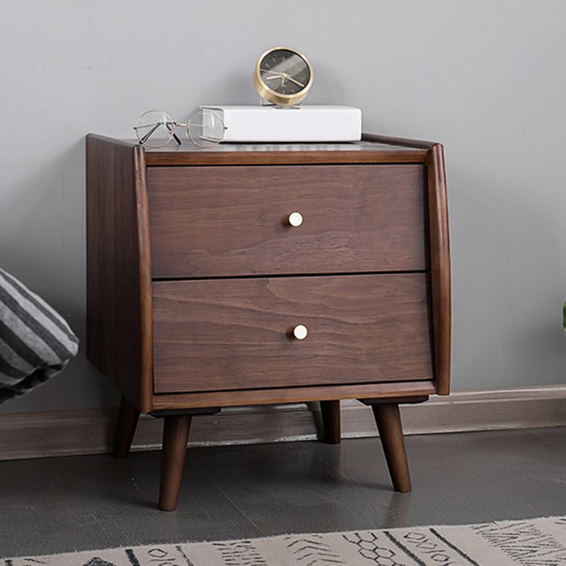 2 - Drawer Industrial Accent Table Nightstand Antique Finish Nightstand