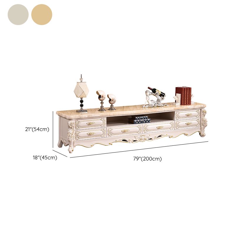 White Oak Media Console Contemporary Open Storage TV Console