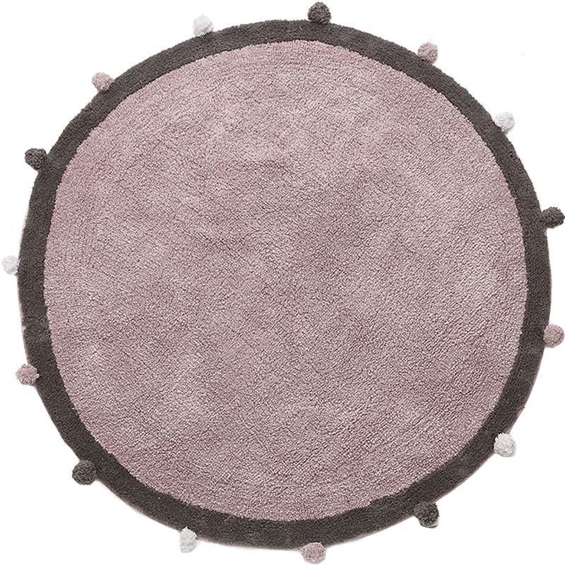 Tapis de salon décontracté en tapis gris et rose pain polyester machine lavable antidérapant un tapis