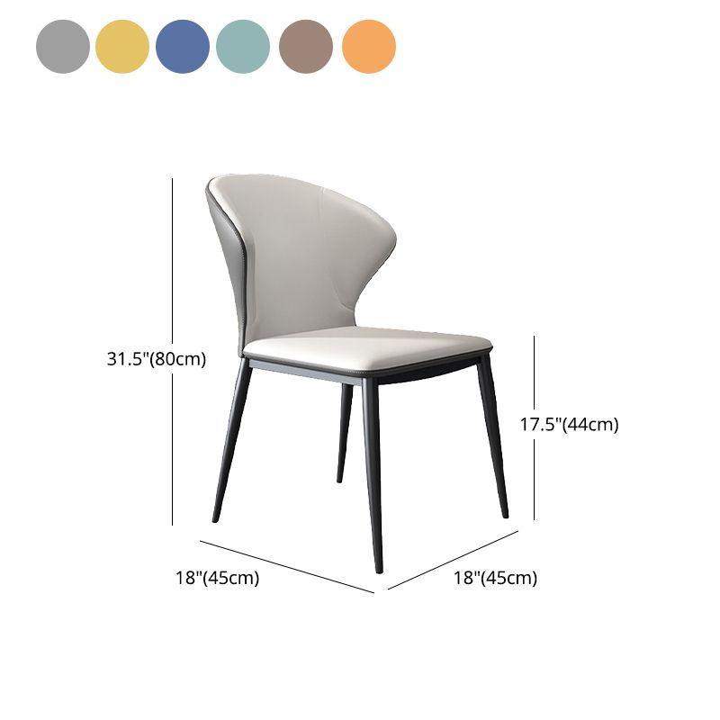 Modern Style Chairs Dining Armless Chairs for Kitchen with Metal Legs