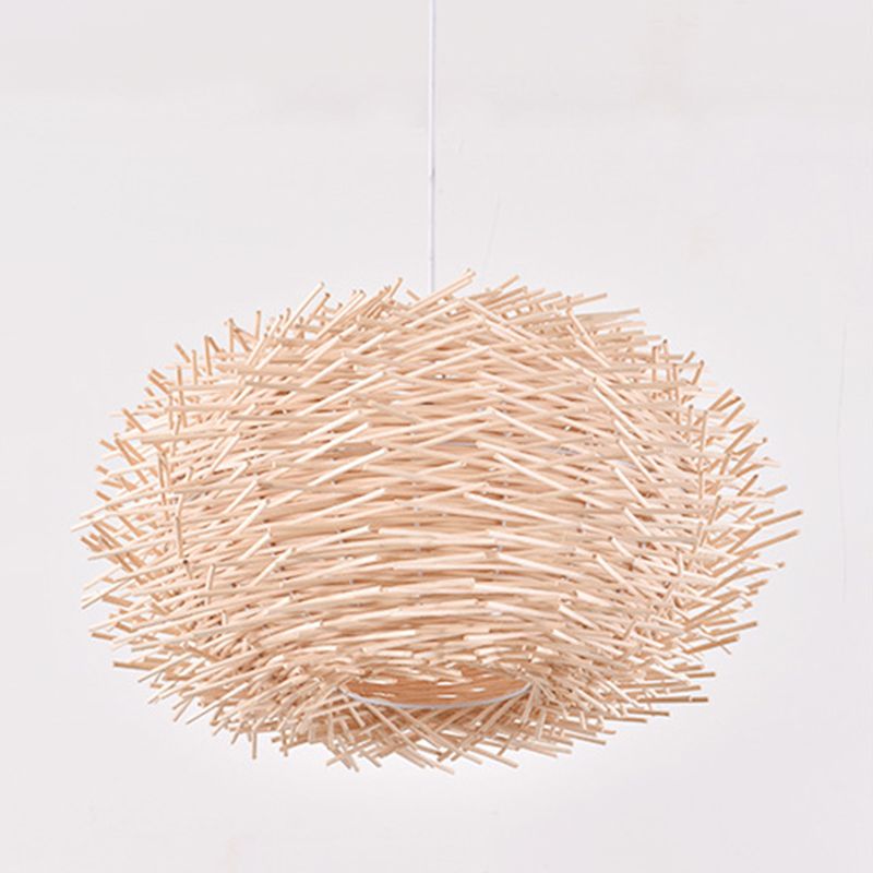 Bird's Nest Creative Creative Hanging Light Style Asian Stile Simplicità Bamboo Se in terapia con un filo sospeso da 39,3 "