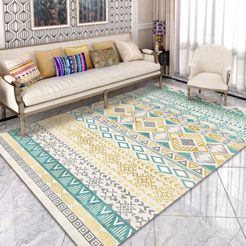 Décoration de maison de couleur claire Tapis rétro Southwestern Print Area Rapis Polyester avec tapis lavable