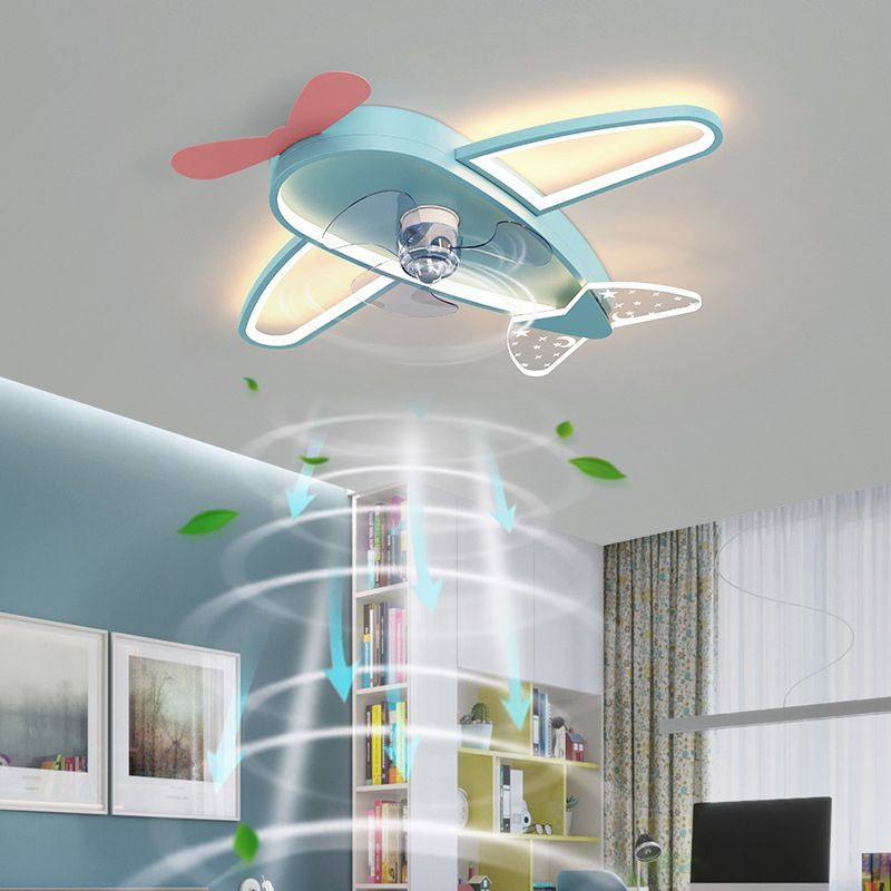 Modern Ceiling Fan Lamp LED Ceiling Mount Lamp with Acrylic Shade for Bedroom