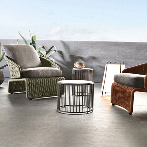 Wicker Outdoor Loveseat Metal Outdoor Patio Sofa with Cushions