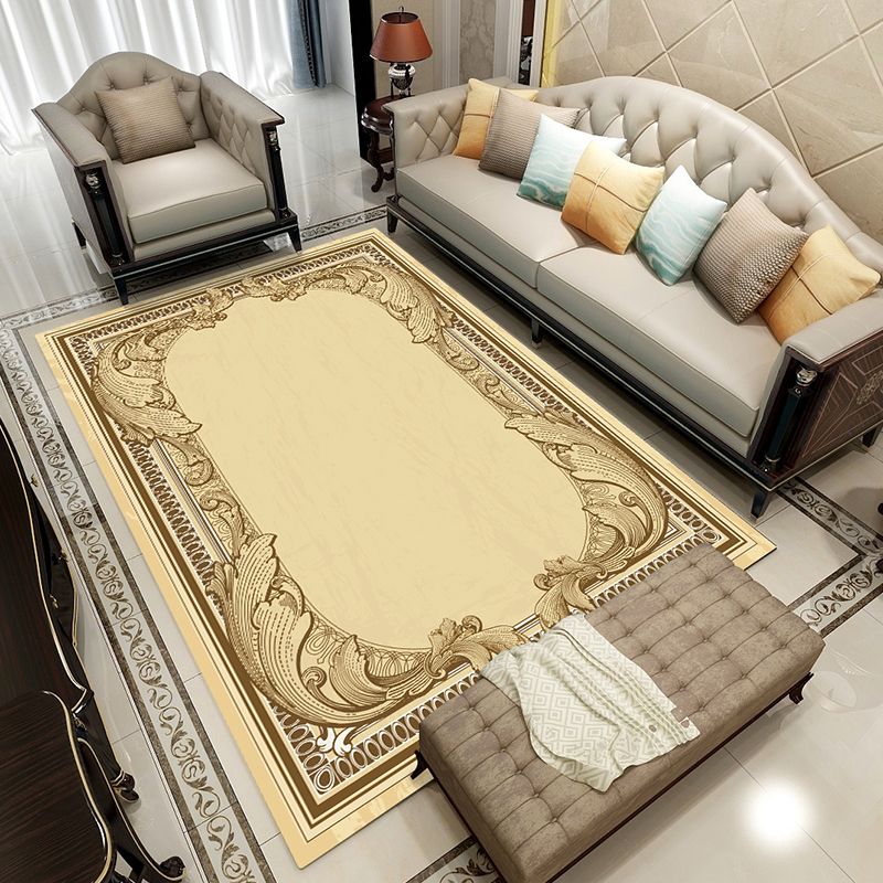 Multi Color Geometric Print Rug Polyster Retro Indoor Rug Non-Slip Backing Stain-Resistant Area Carpet for Living Room