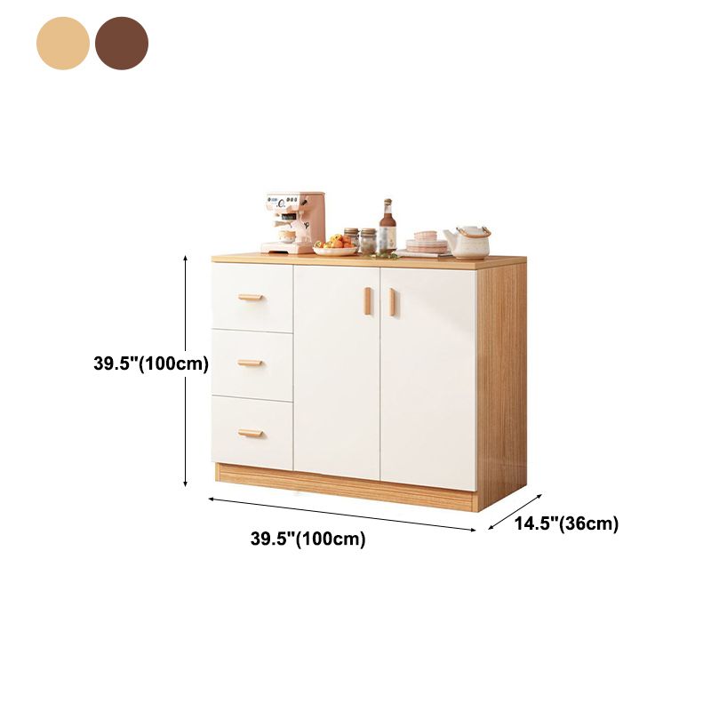 Artificial Wood Kitchen Sideboard Cabinet Modern Credenza with Drawers and Storage