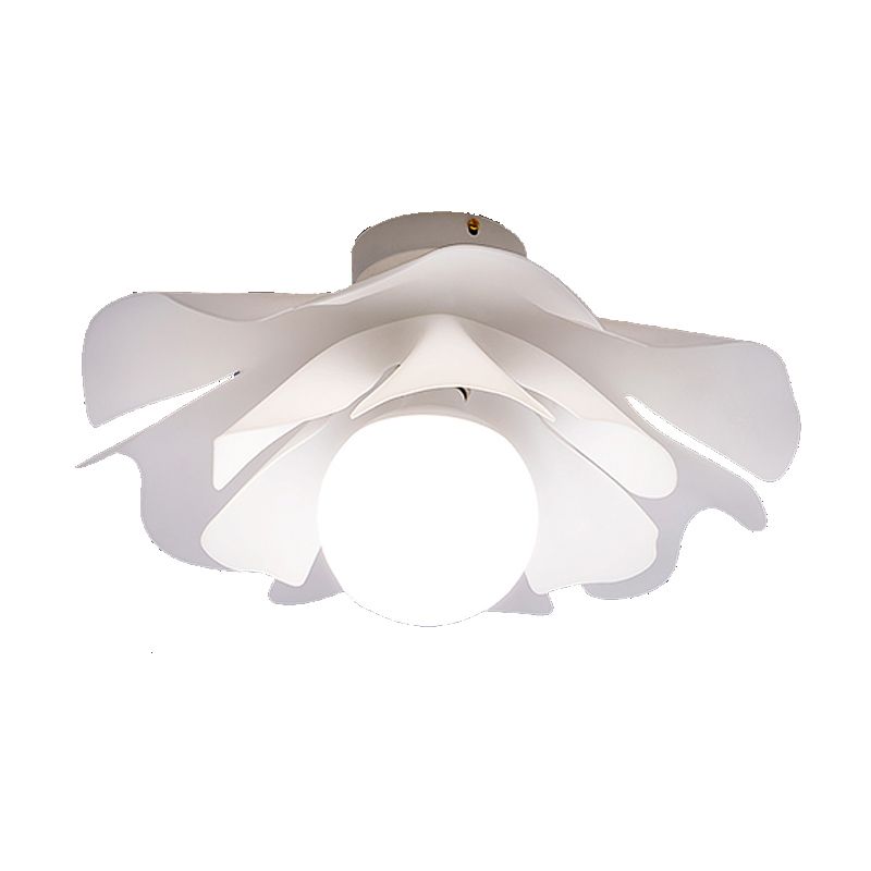 Modernism Ceiling Lamp Flower Acrylic Lighting Fixture in White for Bedroom