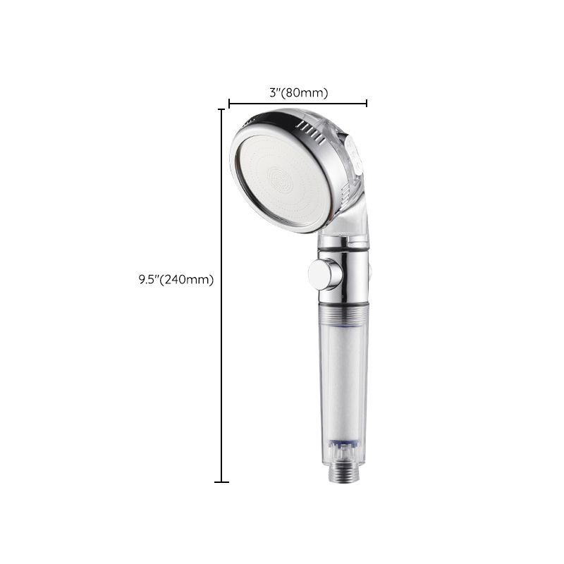 Contemporary Handheld Shower Head Round Filter Ball Spray Head in Silver