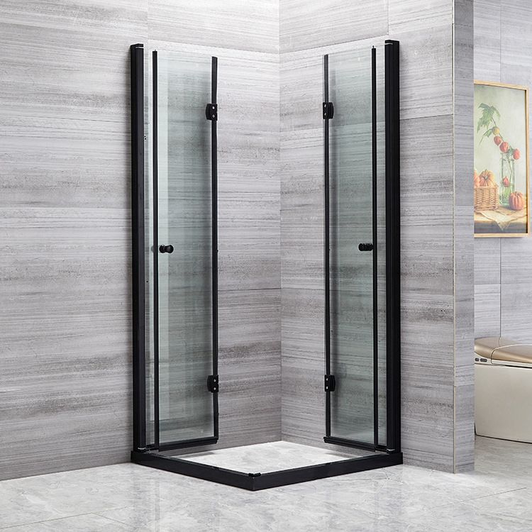 Semi Frameless Tempered Glass Shower Screen Folding Shower Door