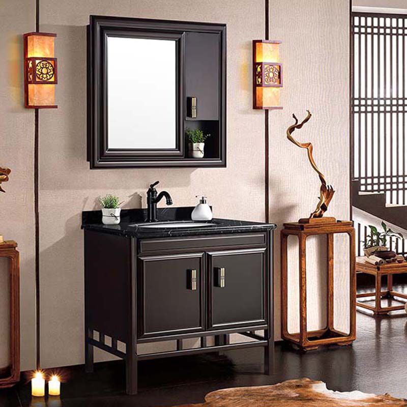 Traditional Wood Sink Vanity Solid Color Wall Mount Vanity Cabinet