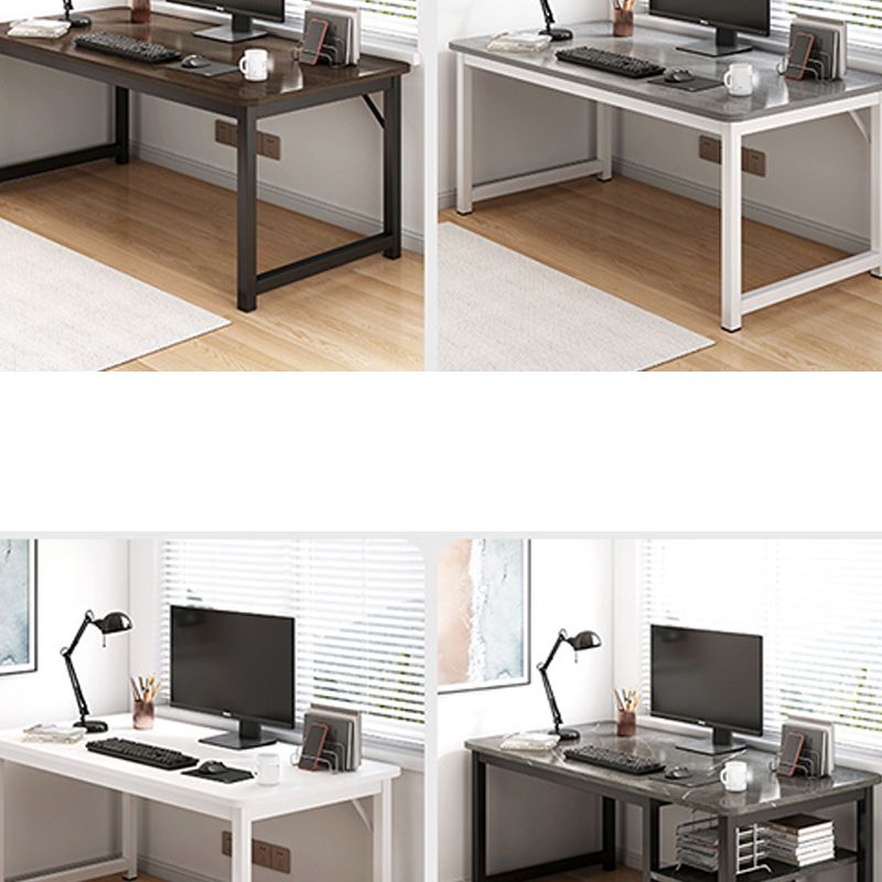 Industrial Engineered Wood Writing Desk Rectangular Desk with Metal Legs