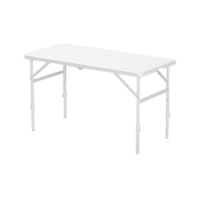 Contemporary White Dining Table Plastic Rectangle Folding Table, 23.62" Wide