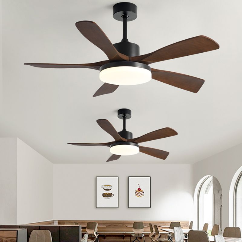 Minimalism LED Ceiling Fan 56" Metal Fan Lighting for Dining Room